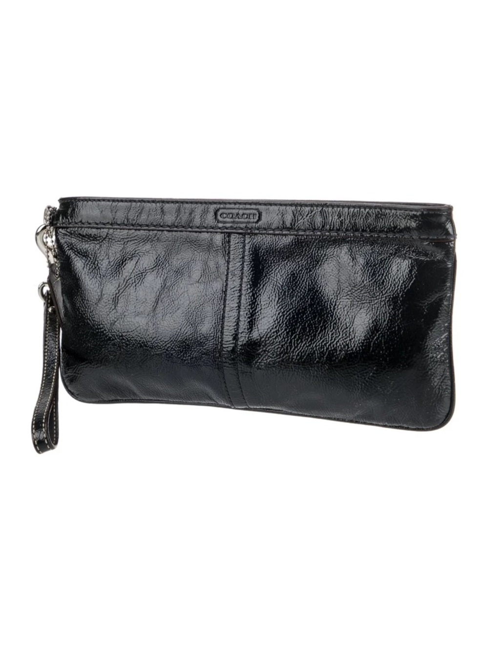 Coach Black Patent Leather Wristlet Pouch